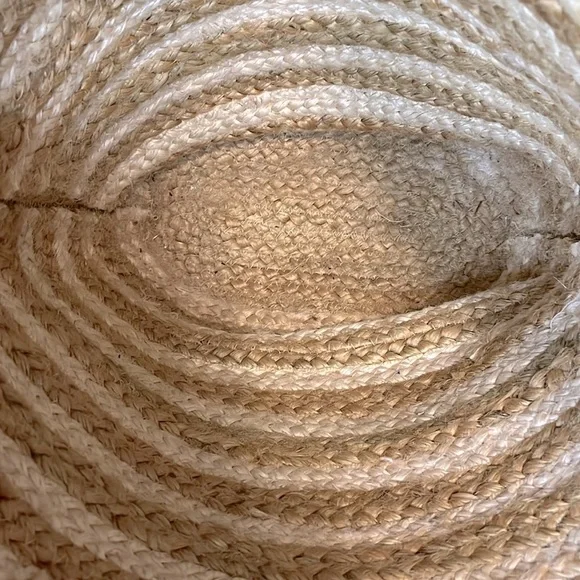 Antik Kraft Jute Boho Handbag Purse Wooden Handles - Picture 3 of 6